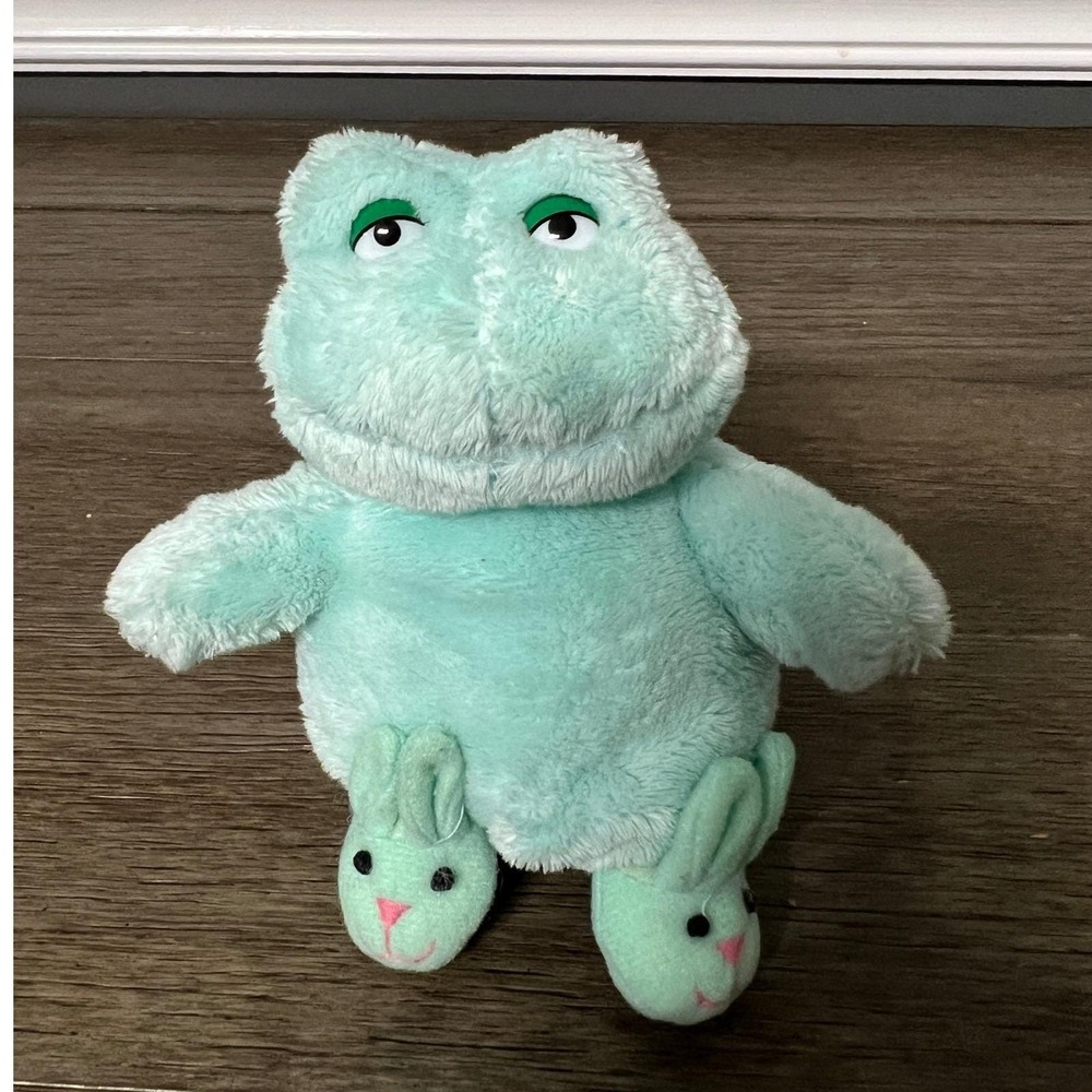 Vintage 2003 Target It's Easter for Peepsake Frog Plush Toy Bunny‎ Slippers
